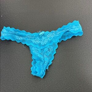 Blue Lace Thong